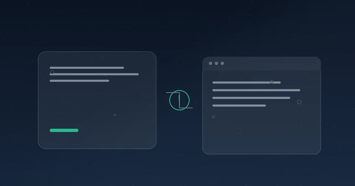 Abstrakte Grafik mit einem Entwurfsfenster und einem allgemeinen Praxissoftware-Fenster daneben
